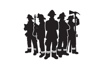 fireman  Firefighter silhouette vector illustration 