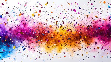 Canvas Print - A vibrant explosion of colors and shapes creating a festive, artistic background.