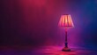 © AI Stock House - Luminous lamp on a purplish backdrop