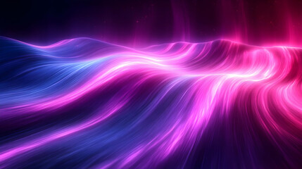 Poster - A vibrant, abstract representation of flowing waves in pink and blue hues.