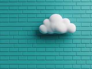 Encrypted cloud hovering over a firewall, showcasing modern cybersecurity technology, cybersecurity, cloud protection