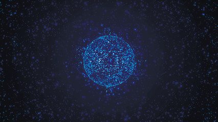 Wall Mural - abstract 3d futuristic sphere. global network connection. sphere made of dots and lines. big data vi
