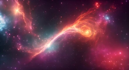 loop animation of space nebula towards light loop animation glowing galaxies and stars passing foota