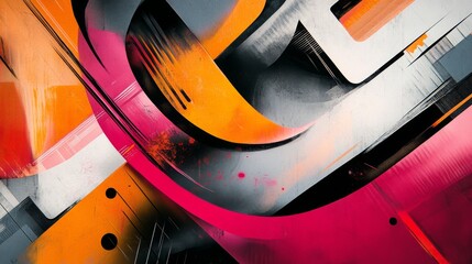 Wall Mural - Close-up of a modern graphic with abstract elements and dynamic compositions, highlighting innovative design techniques and creative aesthetics.