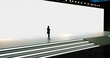 © adobedesigner - Stage event led night light staging in hall. Meeting event scene, party scene design. Empty stage design for mockup and corporate identity, display. Platform elements in hall. Conference Stage Designs