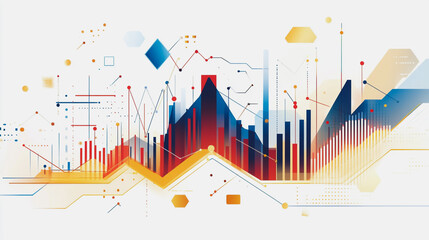 charts and graphs with statistics to innovative analyze business potential and forecast future development of companies growth.