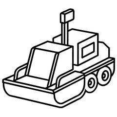 paver machine outline coloring book page line art drawing