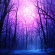 © AshrofS - Mystical forest with enchanting purple hues and glowing lights, perfect for capturing the essence of fantasy and tranquility.
