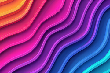 Rainbow Waves:  A vibrant and dynamic abstract background with layered, undulating lines in a rainbow spectrum of colors.  The flowing lines create a sense of movement and energy, perfect for modern d