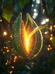 Wall Mural - A close up of a flower bud with water droplets on it.