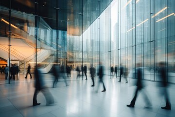 Wall Mural - Office building walking people adult.