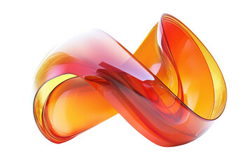 Abstract 3D rendering of fluid, colorful shape with a vibrant gradient of orange and red hues, perfect for modern graphic designs and backgrounds.