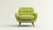 © Danielle - A modern and comfortable armchair in green colors isolated on a light beige background