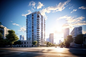 Poster - High rise architecture cityscape building.  Image by rawpixel.