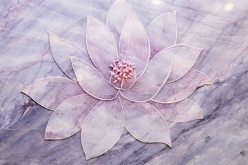 Canvas Print - Tile of purple lotus marble pattern flower plant.