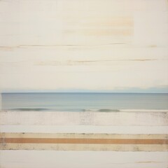 Canvas Print - Tape stuck on the ocean backgrounds painting horizon.