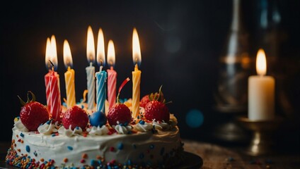 Sticker - Birthday cake with candles