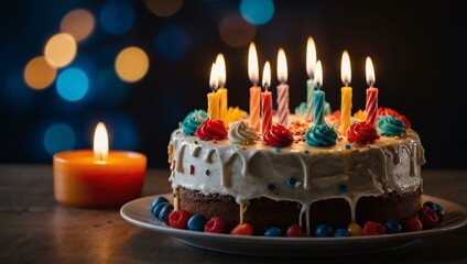 Sticker - Birthday cake with candles