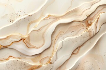 white beige golden ink technique 3d wavy background. epoxy resin abstract art.