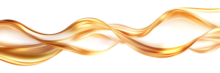 Wall Mural - luxury abstract shiny golden wave on transparent background. design element. elegant gradient gold c