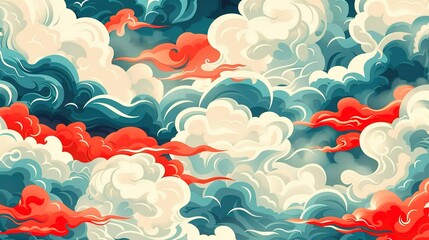 Wall Mural - cloud pattern seamless wallpaper