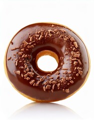 Wall Mural - chocolate Donut isolated on white background, full depth of field
