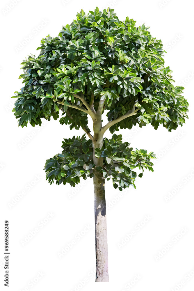 Tree on transparent background, realistic tree with green leaf stand ...