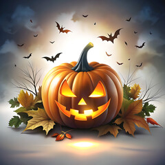 Free Photo pumpkin papercut background generative ai 