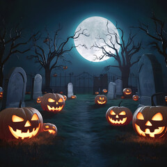 Free Photo Halloween background in flat design generative ai 