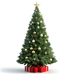 festive christmas tree with a transparent background