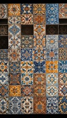 Colorful ceramic tiles with various geometric