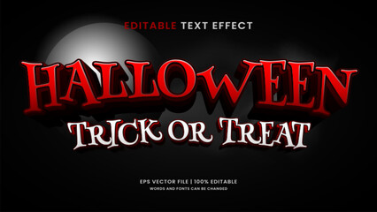 Sticker - Halloween trick or treat 3d editable text effect horror style