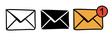 © Irnan - Hand drawn Mail notification icon set.. E-mail envelope icon. Notification new message inbox, received, icon sign. Message mail icon vector illustration set.
