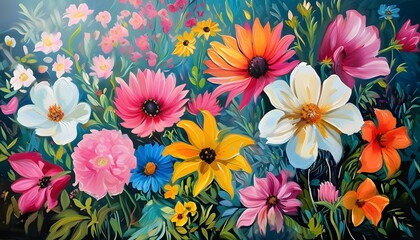 Vibrant Floral Blossom Artwork Showcasing Natures Growth and Renewal