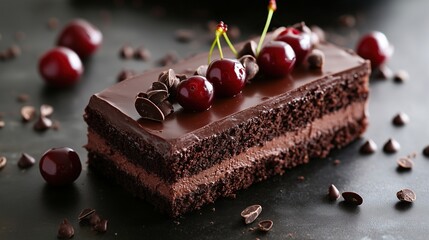 chocolate cake with cherry