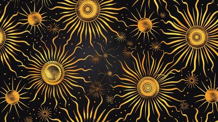 Sun pattern seamless wallpaper