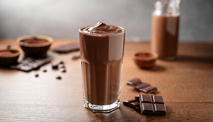 Glass of chocolate milk