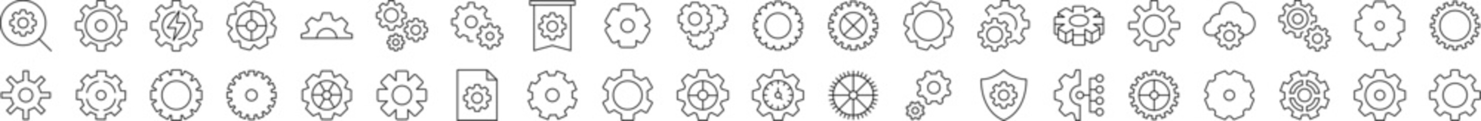 Wall Mural - mechanism and settings line icon bundle. modern collection for design, web sites, apps, cards. conta