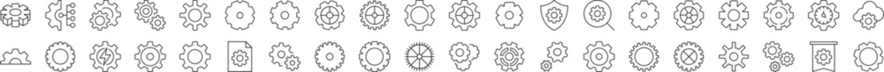 Wall Mural - mechanism and settings outline style icons for design, cards, apps, social networks