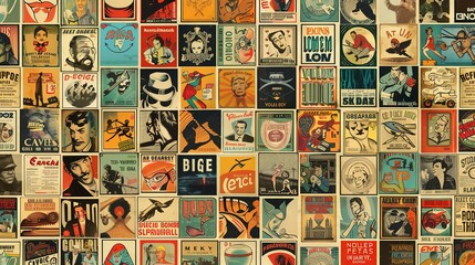 Wall Mural - Vintage poster wallpaper