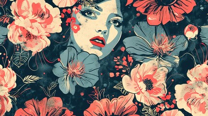 Wall Mural - Vintage poster wallpaper