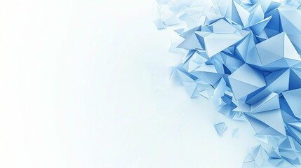 Wall Mural - A blue and white abstract image with a lot of triangles