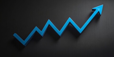 Wall Mural - Simple Line Graph with Upwar