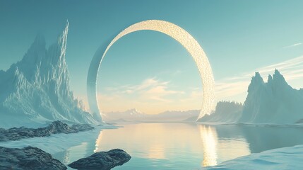 Canvas Print - A Glowing Ring in a Fantasy Landscape