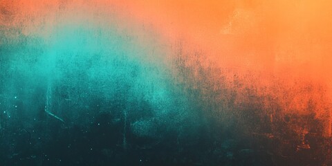 Poster - Abstract gradient background with orange, teal, and black hues creating a retro aesthetic atmosphere