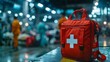 © prime stock - Emergency Care in a Conflict Zone: First Aid Kit Representing Critical Medical Support at an Emergency Camp