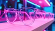 © bismillah_bd - Stylish transparent eyeglasses reflecting neon lights