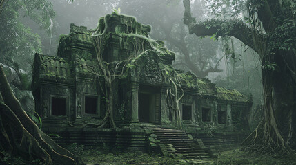 Poster - old house in the jungle