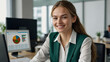 © Thiti - Original name(s): Woman, tax expert working at desk with documents and charts displayed on computer screen-1