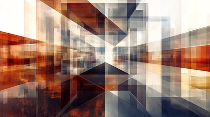 Wall Mural - Abstract design showcasing geometric patterns in a grid-like structure with varied transparency creating a visually striking and modern composition